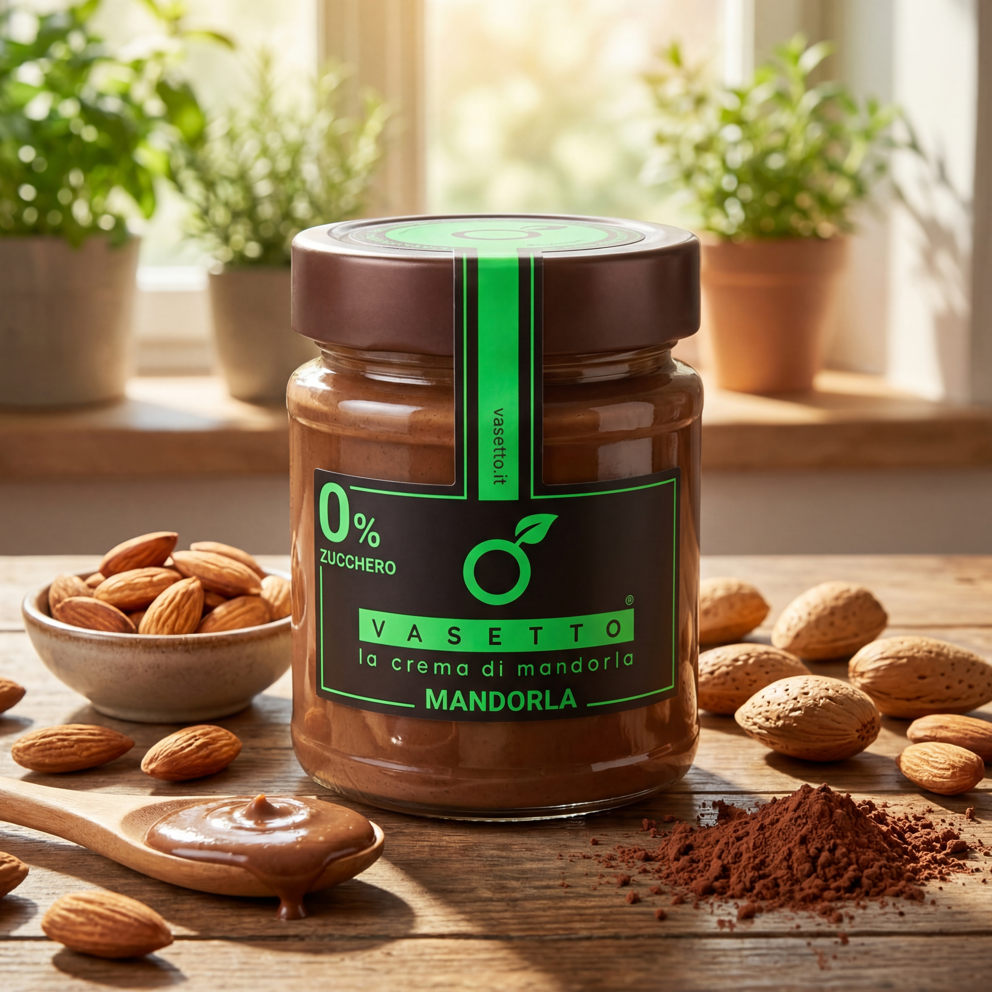 Sugar-free and vegan almond spread