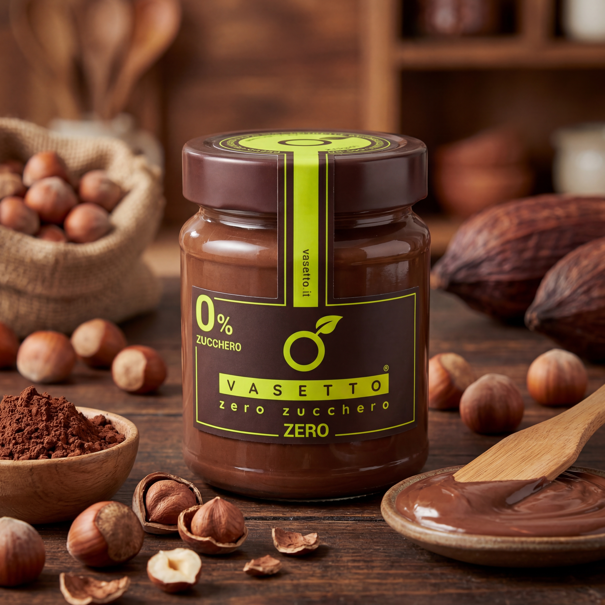 Hazelnut and Cocoa Spread, Sugar-Free and Vegan - Gianduja Zero